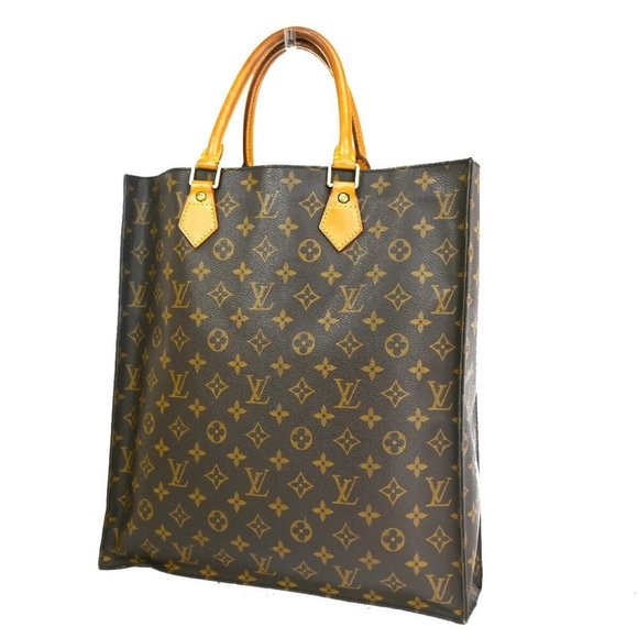 LOUIS VUITTON Sac Plat Hand Bag Monogram Leather Brown - Picture 2 of 16